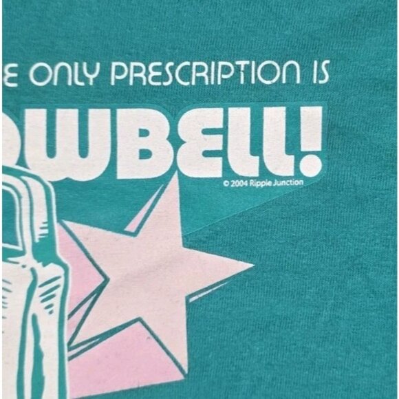 Ripple Junction I've Got a Fever... MORE COWBELL Aqua Blue T-Shirt Adult L 2004 - Picture 4 of 7